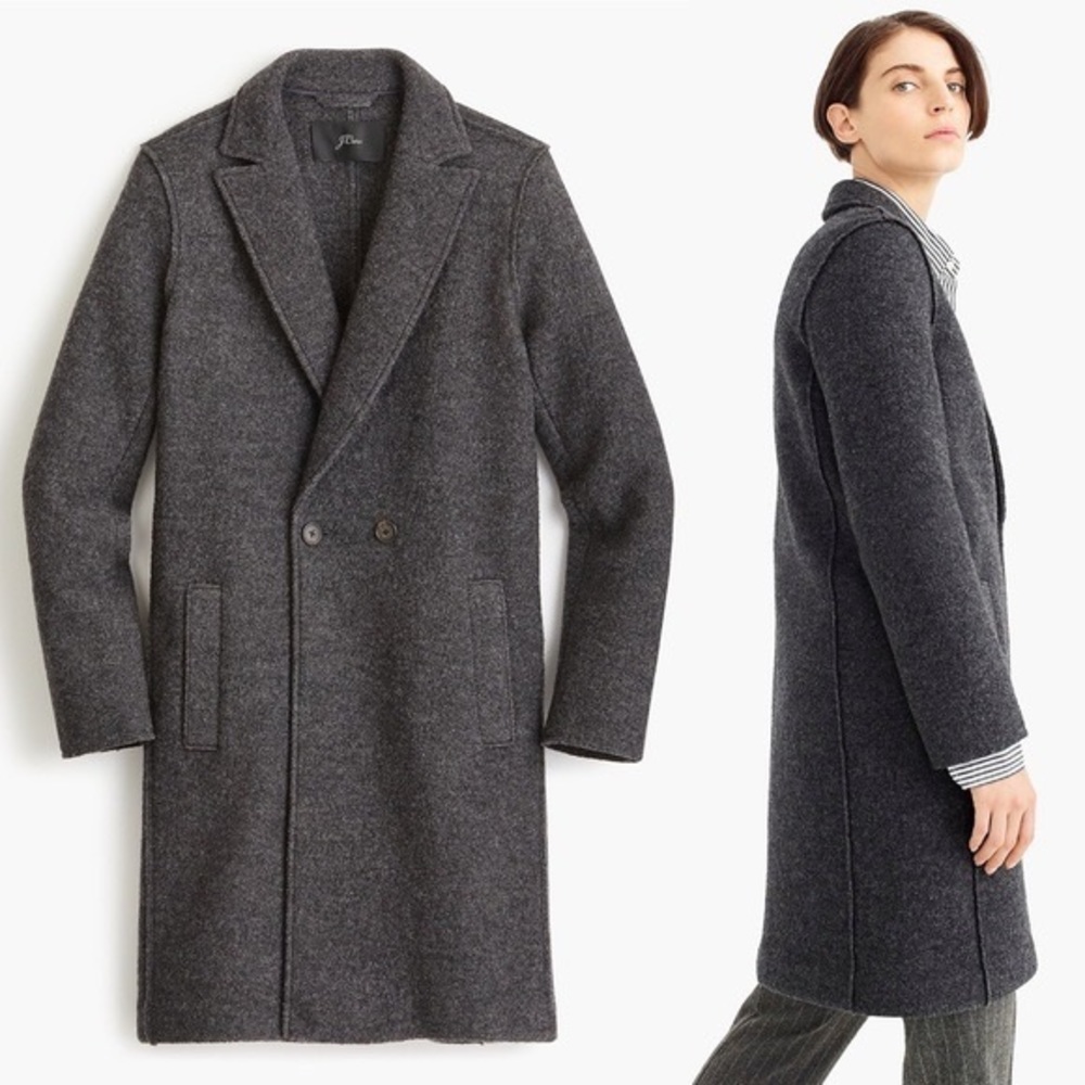 J Crew Boiled Italian Wool Topcoat